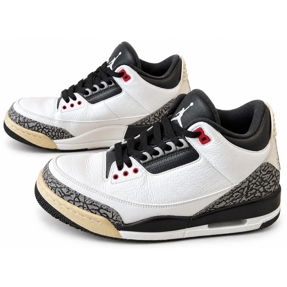 Air Jordan 3 Retro Infrared 23 White Black Cement 136064-123 Mens Size 9.5